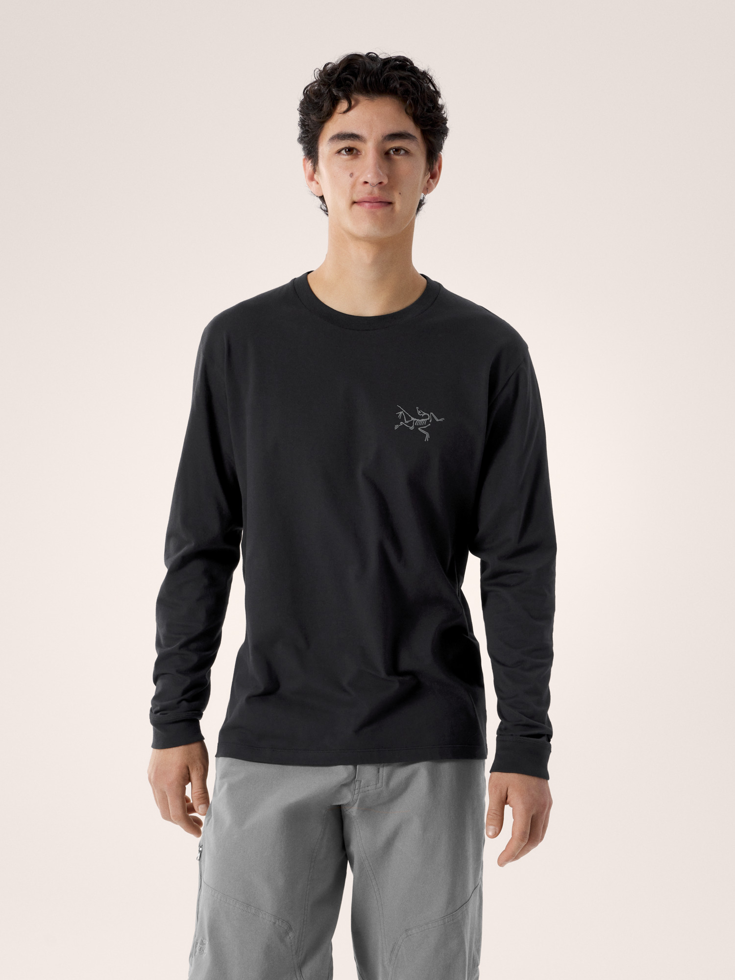 S26-X000009536-Kragg-SL-Cotton-Shirt-LS-Black-Front-View