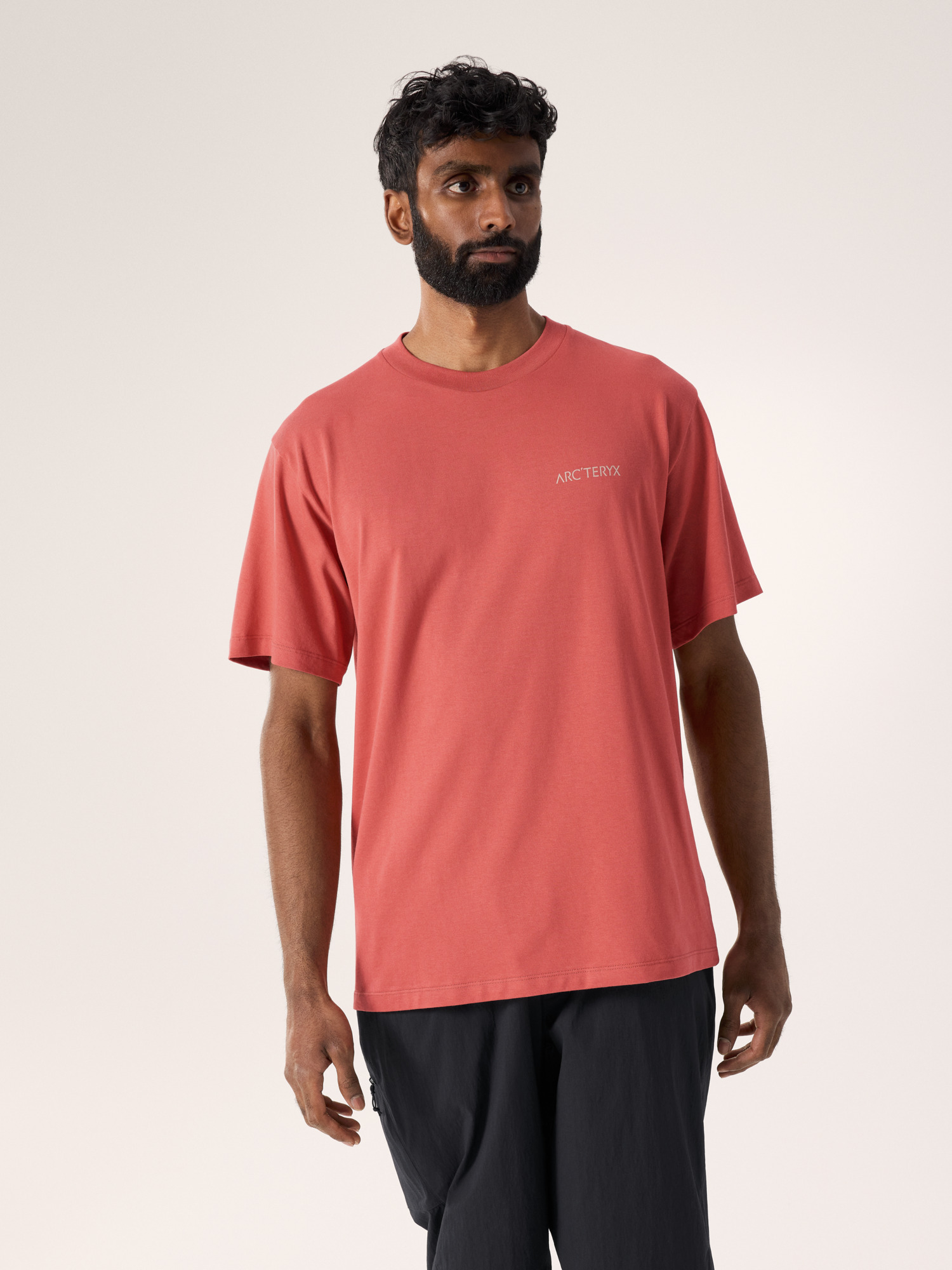 S26-X000009538-Kragg-SL-Cotton-Blurred-Bird-Shirt-SS-Stone-Red-Front-View