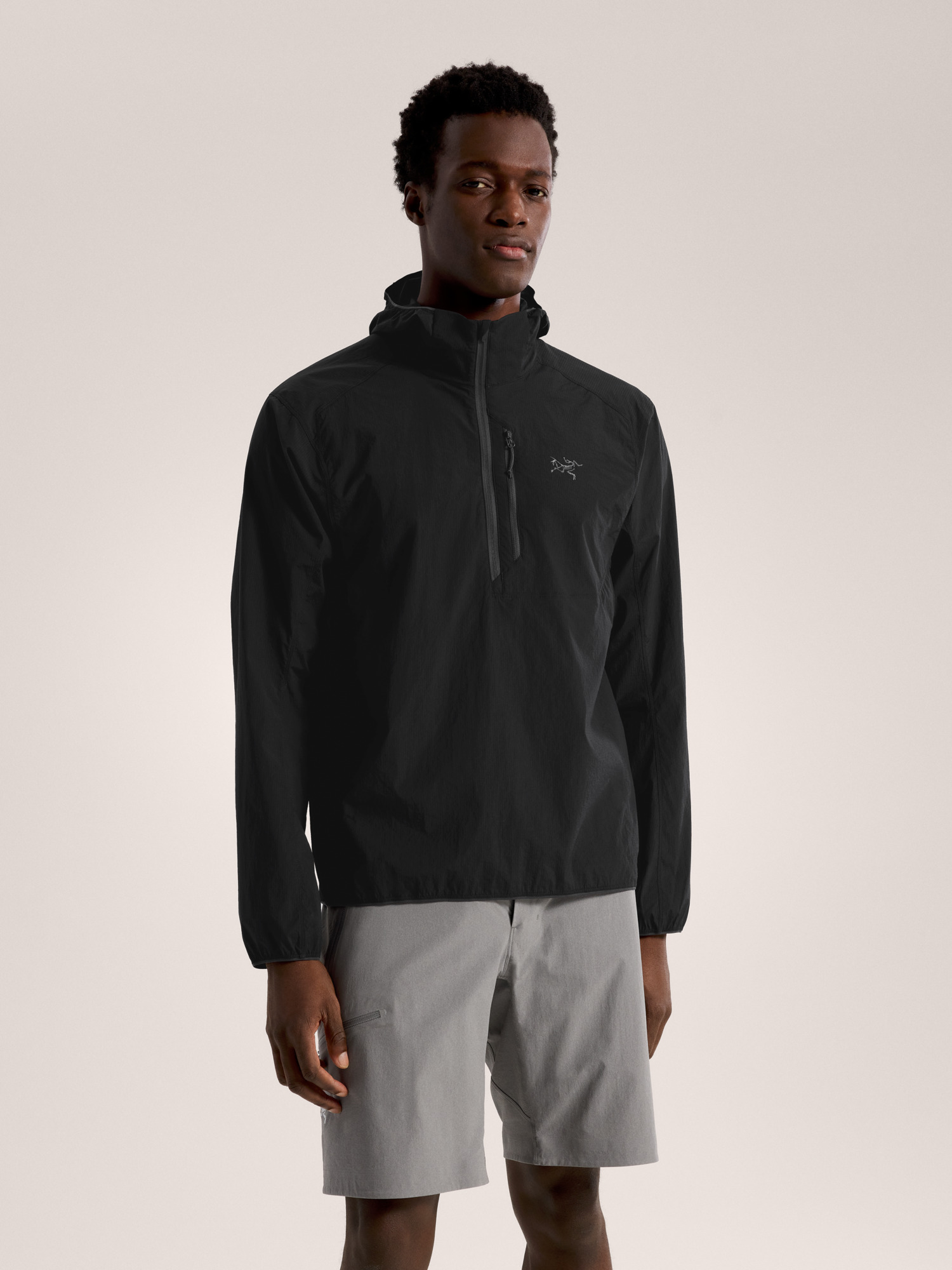 S26-X000010275-Ossa-1-2-Zip-Hoody-Black-Front-View